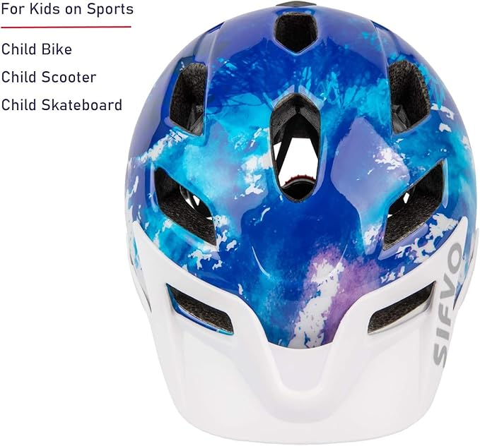 Kids Helmet, SIFVO Kids Bike Helmet Boys and Girls Bike Helmet with Cool Visor Helmet for Kids 5-14, Kids Bike Helmets Youth Bike Helmet Adjustable & Lightweight 50-57cm