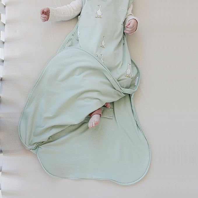 Ecolino Organic Cotton Baby Sleep Sack - 2-Way Zipper Baby Wearable Blanket - Infant to Toddler Sleeping Bag Sack - 2 Months - 2 Years - Goose