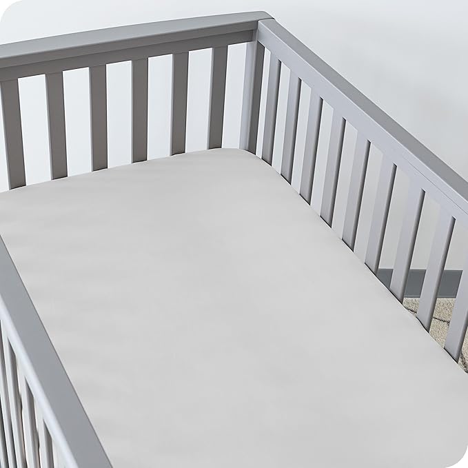 Bare Home 2-Pack Fitted Crib Sheets - Premium 1800 Ultra-Soft Microfiber - Breathable - Baby Sheet - for Boys & Girls - Fits Standard Crib and Toddler Mattresses (Morning Sun/Cloud Grey)