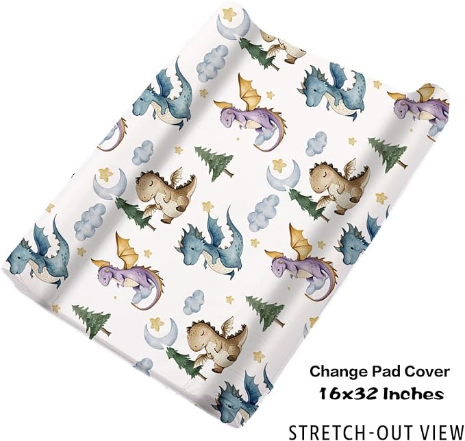 Personalized Baby Crib Bedding Set: 4 Piece Custom Gift Crib Bed Set with Name - Blue Dinosaur Design, Nursery Bedding Set for Baby Girls,Newborn Boys Girls Crib Sets, Crib Bedding Shower Gifts