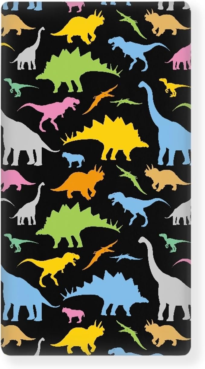 Colorful Dinosaur Baby Crib Sheets Fitted Crib Sheets Kid Crib Fitted Sheets Crib Cover Single Pack 28"x52" for Boys Girls