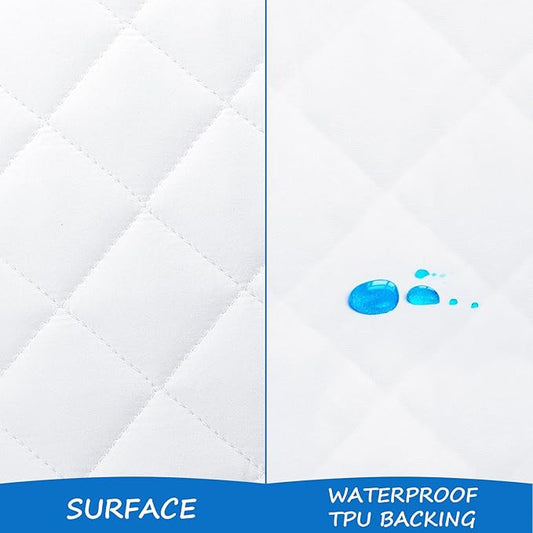 Bassinet Mattress Pad Cover Fit for Baby Delight/Mika Micky/Dream On Me Lotus/ANGELBLISS/KoolerThings (3 in 1) Bedside Sleeper, Waterproof Bassinet Mattress Protector Quilted Bassinet Sheets 2 Pack