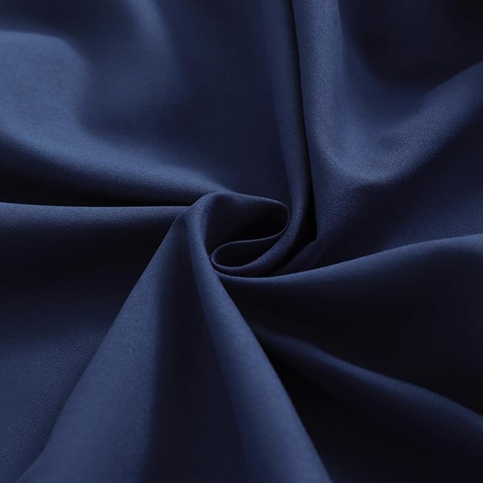 FLXXIE 2 Pack Microfiber Fitted Crib Sheets, Super Soft and Cozy Toddler Fitted Sheets for Standard Crib and Toddler Mattresses, 28x52, Navy Blue