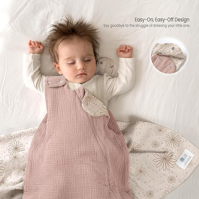 lulumoon Sleep Sack Muslin for Baby: Cotton Wearable Blanket for 9-15 Months - Soft Lightweight Ideal for Nursery Lounge Nighttime Naptime 6-12 Months