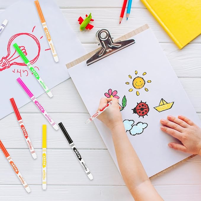 ARLTR Washable Markers Bulk, Bulk Pack of 400 in 10 Vibrant Colors with Super Tip - Perfect for Kids' Classrooms & Teachers