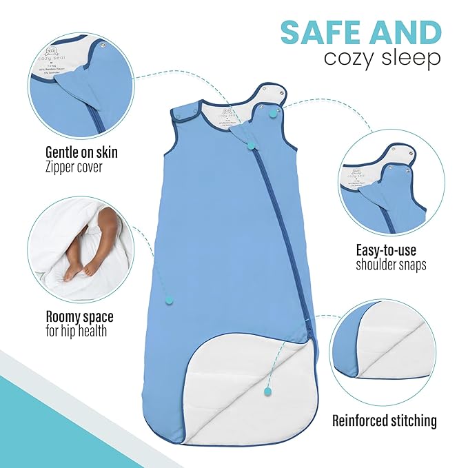 Rayon Made from Bamboo Sleep Sack 1.0 TOG 18-36 Months Unisex Baby Sleeping Bag with 2-Way Zipper Breathable Wearable Blanket Baby