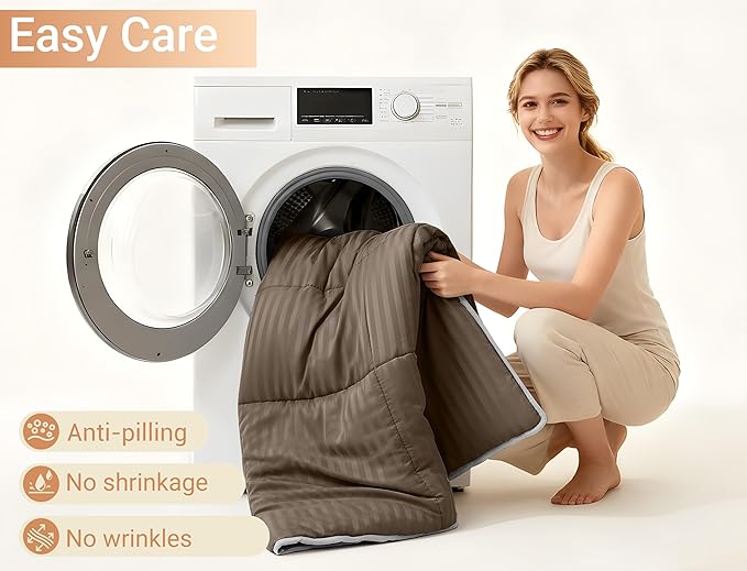 ZPECC Toddler Bedding Set - 4 Piece Hypoallergenic Baby Crib Bedding Set for Boys and Girls, Includes Toddler Comforter, Flat Sheet, Fitted Sheet and Pillowcase, Brown