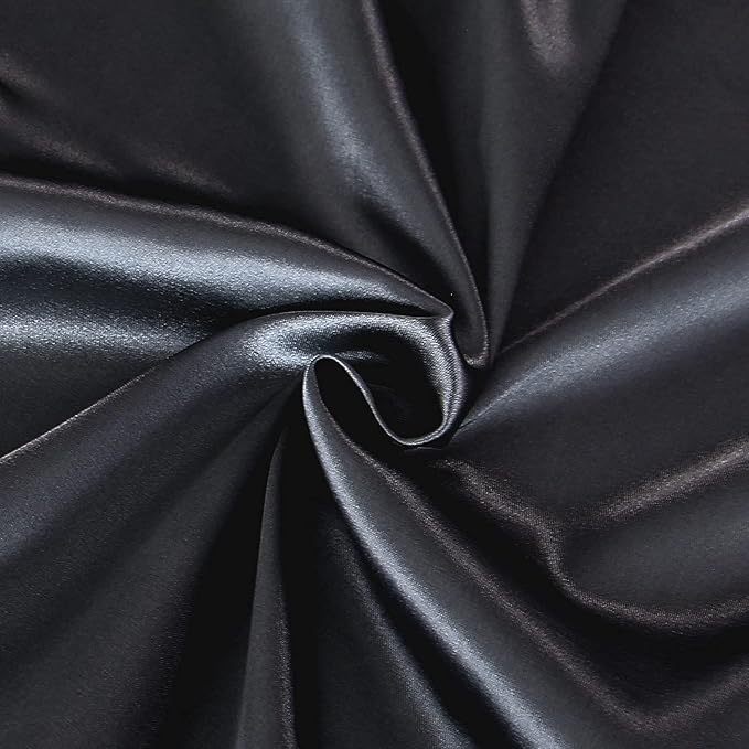 Satin Pack and Play Sheet Fitted, Soft & Silky Mini Crib Mattress Sheet (39"x27"x5") for Boys and Girls, Satin Playard Sheets for Baby Hair and Skin, Black