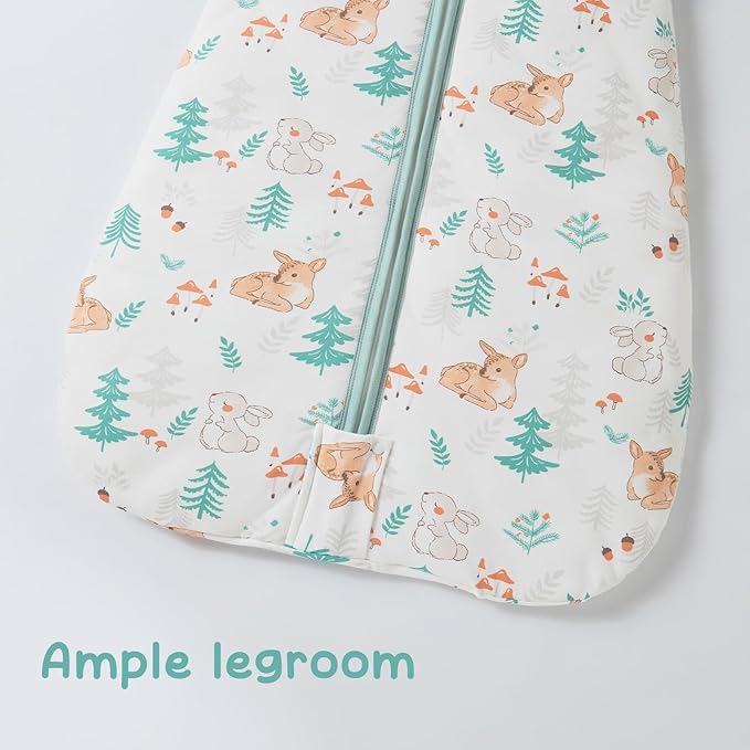 Baby Sleeping Bag 2.5 TOG Cotton Winter Sleep Sack for Newborn babies, Unisex Baby Wearable Blanket with Animal Patterns, Deer, M
