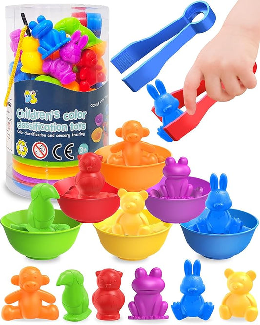 Counting Animals Montessori Toys for 3 4 5 Years Old Boys Girls, Preschool Learning Activities Educational Sensory Toys Gifts Stocking Stuffers for Kids Toddlers Ages 3-5, 4-8