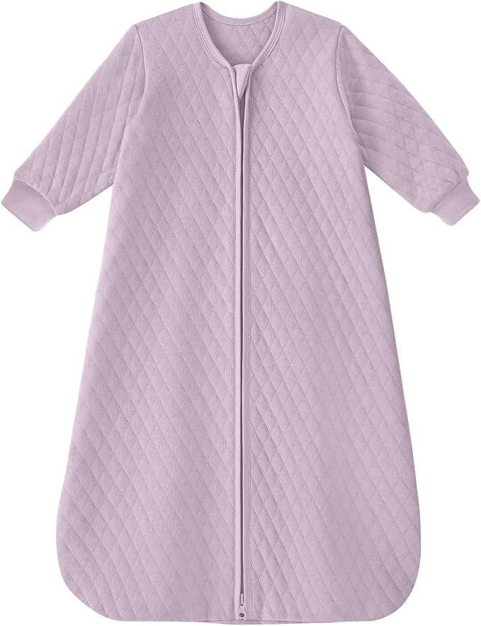 Yoofoss Baby Sleep Sack 0-6 Months 1.0 Tog Long Sleeve Sleep Sack Organic Cotton Wearable Blanket for Newborns 2-Way Zipper Quilted Sleeping Sacks(Small)