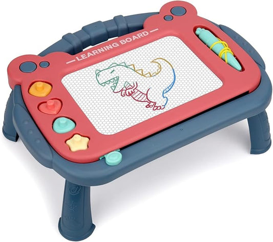 HCFJEH Magnetic Drawing Board for Toddlers 3, Color Erasable Doodle Writing Pad, Learning Painting Sketch Pad, Best Birthday Easter Christmas Halloween Kids Toy Gifts for Boys and Girls(Blue)