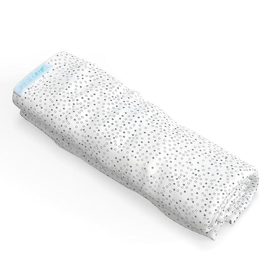 QuickZip Crib Extra Zip-On Sheet (SecureFit Wraparound Base Not Included) - Faster, Safer, Easier Baby Crib Sheets - Gray Dot 100% Cotton - Fits All Standard Crib Mattresses