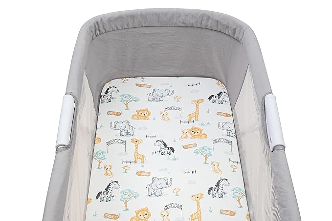 Onacosht Bassinet Sheets 3 Pack Fitted for Baby Boy and Girl, Stretchy Soft Knitted Baby Sheet Set Universal for Oval Rectangle and Hourglass Bassinet Mattress, Unisex Cute Animal Printing