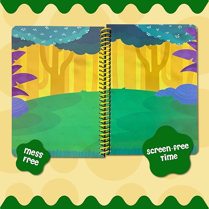Stick4Ever Jelly Sticker Book - for Kids - Waterproof, Easy to Clean Reusable Sticker Book for Toddlers- Reusable Road Trip Activities for Kids - Stocking Stuffers for Toddlers (Dinosaurs)