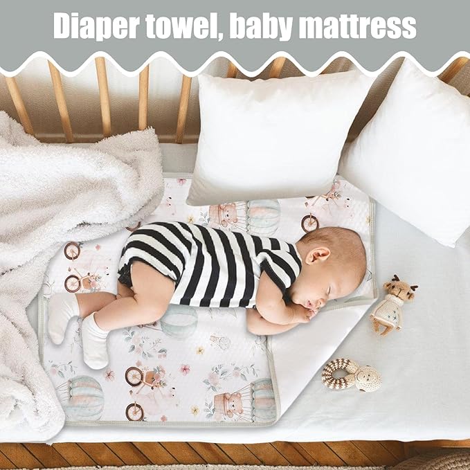 Crib Mattress Pad – Waterproof Changing Pad Cover | Soft Breathable Bassinet Protector, Pee Proof Sheet for Bedwetting Prevention, Overnight Infant Sleep Comfort, Potty Training Aid for Baby Nursery