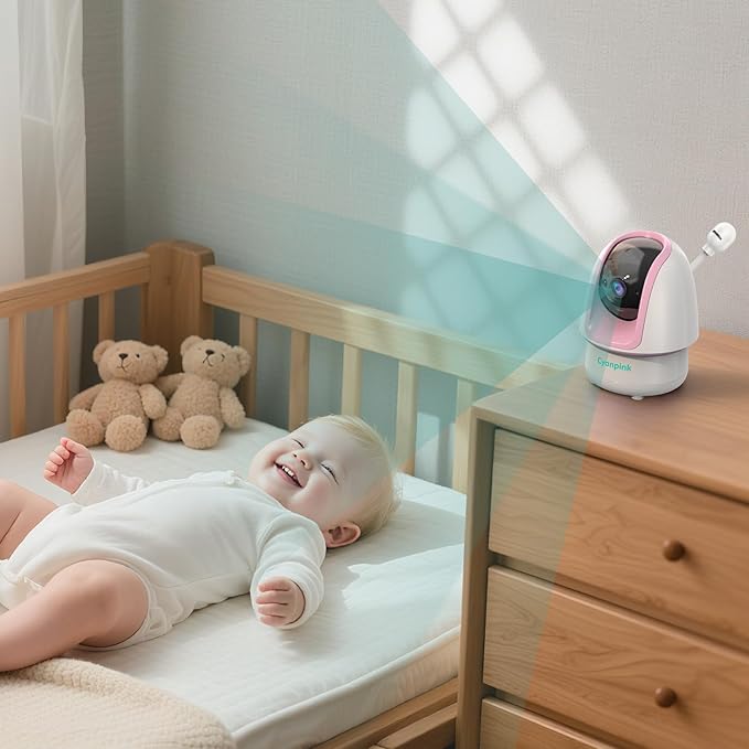 Video Baby Monitor, 2000ft Long Range, Enhanced Signal Stability, No WiFi, 5" HD Screen, 5000mAh, 1080p Camera, Super Clear Night Vision, Pan-Tilt-Zoom, 2-Way Audio, AI Cry & Motion Alarm