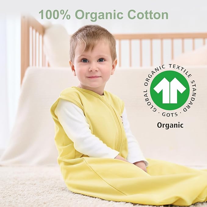 Yoofoss Baby Sleep Sack 12-18 Months Wearable Blanket for Babies 100% Organic Cotton 2-Way Zipper TOG 0.5 Toddler Sleeping Sack 3 Pack, Comfy Lightweight Sleep Sacks