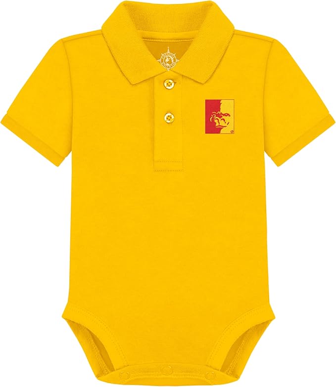 Creative Knitwear College Baby Polo Bodysuit Solid - Team Logo, Multiple Colors, for Boys & Girls (0-12 Months)