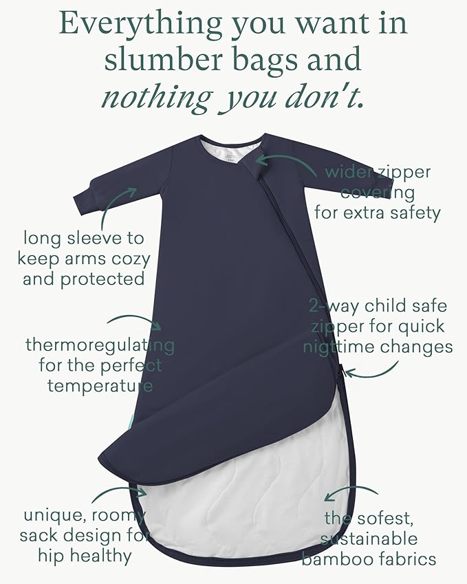 PurComfy Supersoft Baby Premium Bamboo Viscose Long-Sleeve Wearable Sleeping Bag Sack Blanket 1.0 TOG