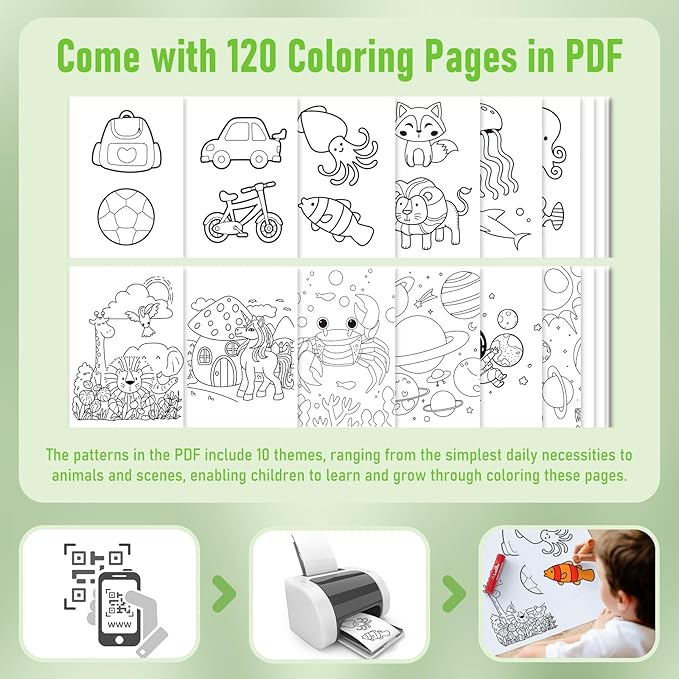 JUPITEARTH 24 Colors Tempera Paint Sticks with 120 PDF Coloring Pages and 30 Stickers, Quick Drying, Smooth, Non-Toxic and Washable Paint Sticks for Kids Drawing on Pumpkin, Wood, Rock, Glass