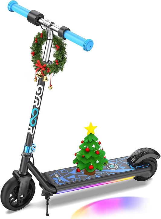Gyroor H30 Max Electric Scooter for Kids, LED Dispaly, 150W Powerful Motor, Dual Brake System, Adjustable Height and Speed, Best Presents for Kids