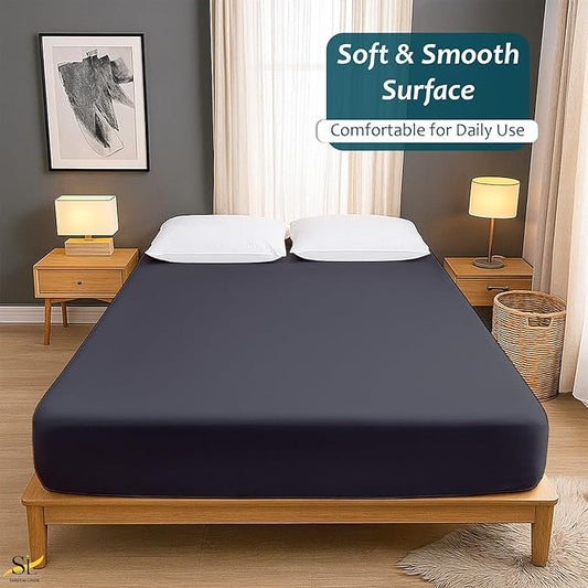 Plastic Hospital Bed Mattress Protector Fitted Sheet Style 36x80 - Waterproof Vinyl Mattress Cover, Breathable, Bed Wetting & Spill Protection, Fits Mattresses up to 9" Deep (Dark Grey)