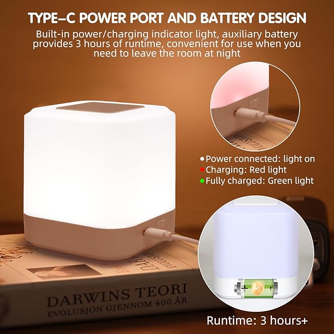 LIPKAHH Touch Lamp for Nightstand,Speech Control Bedside Lamp Touch Control for Bedrooms,Smart Rechargeable Night Light,Eye Caring Battery Dimmable Night Lamp for Nursery Kids & Adult