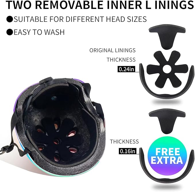 Adjustable Color Gradient Toddler Kids Bike Helmet for 3-5-8-14+Ages Girls Boys.Skateboard Bicycle Toddler Helmet 2-4 Years for Multi-Sports Cycling Scooter Inline Roller Skates Rollerblading