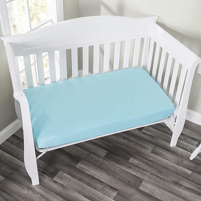 Everyday Kids 2 Pack Fitted Girls Crib Sheet, 100% Soft Breathable Microfiber Baby Sheet, Fits Standard Size Crib Mattress 28in x 52in, Nursery Sheet - Mermaid/Aqua