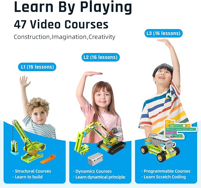 makerzoid Coding Robot Kit for Kids Ages 6+, 200+ in 1 APP Control Dinosaur Robot Toy, Educational Scratch Program Robotic Kit with 47 Video Courses, Toy for Boys Girls(600 Blocks)