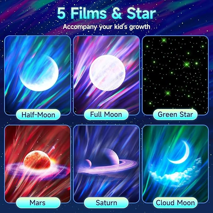 Northern Lights Projector Galaxy Projector with 300+ Light Effects, LED Star Projector for Bedroom Aurora Light, Remote Control, 15 White Noises, Bluetooth Speaker Galaxy Light Gifts for Kids Adults