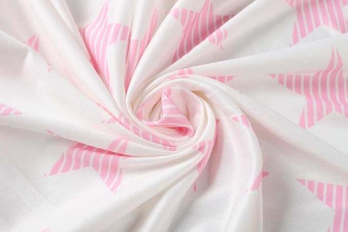 Onacosht Stretchy Bassinet Sheets 33" x 19" Compatible with Mika Micky, KoolaBaby (3 in 1), BabyBond, HARPPA and RICUTON Bedside Bassinet, 3 Pack for Baby Boy and Girl, Pink Arrow Star Stripe Printing