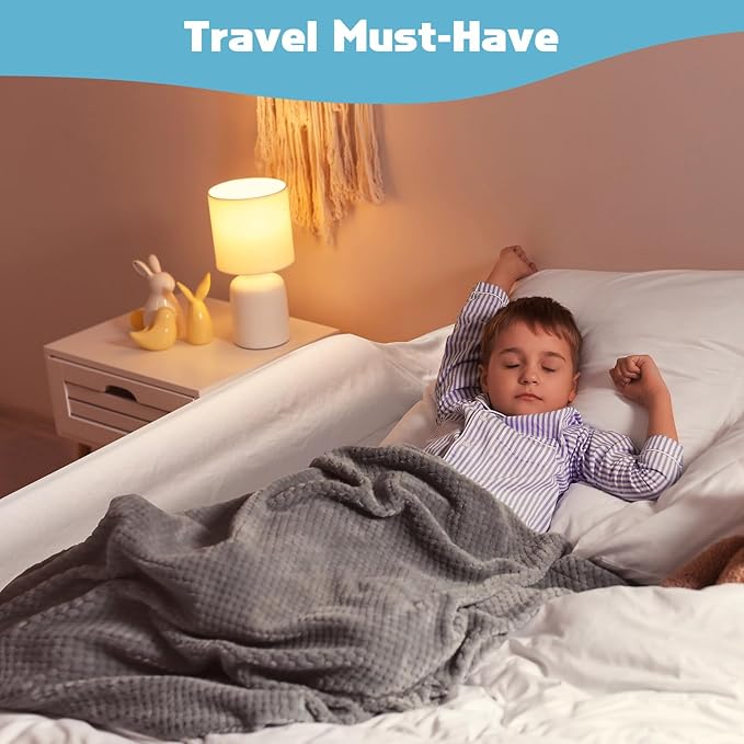 2Pack Travel Bed Rails for Toddlers | Non-Slip Soft Flocking Portable Inflatable Bed Rails for Toddlers | Travel Toddler Bed Rail for Full, Queen, King Size Beds | Portable Bed Rail for Travel