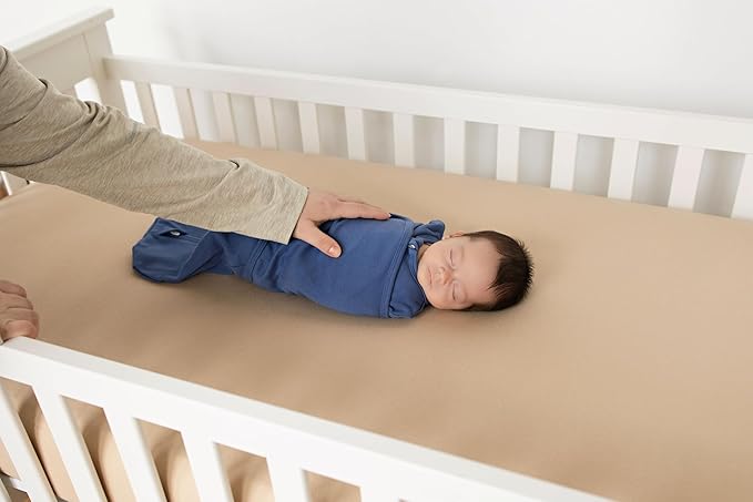 LullaBaby "Double Dream Swaddle: Exclusive Dual Wing Design, Pediatrician-Endorsed, Ultra-Soft Cotton, 2-4 Months, 12-20 lbs - Coastal Breeze
