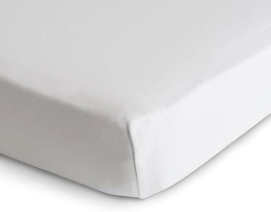 mushie Stretchy & Soft Crib Sheet | Fitted 28" x 52" (White)