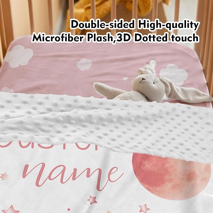 Personalized Baby Crib Bedding Set: 4 Piece Custom Starry Sky Elephant Crib Bed Set with Name, Nursery Bedding Set for Baby Girls, Newborn Boys Crib Sets, Crib Bedding Custom Gift, Crib Sheet