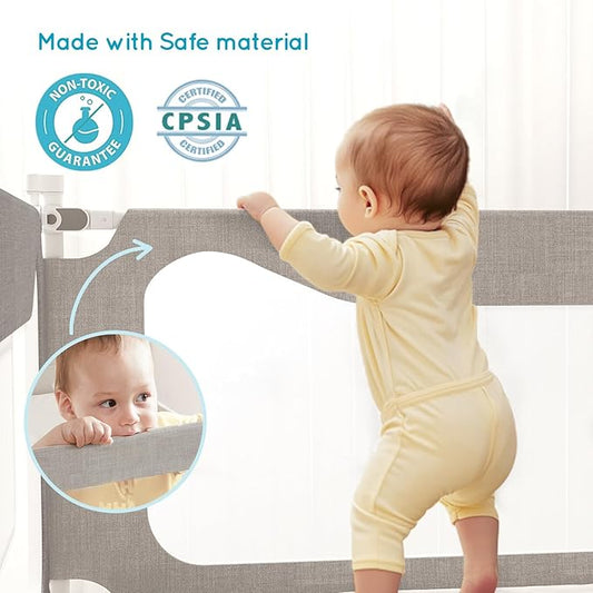 Queen Size Toddler Bed Rail: 3-Side Protection Bedrail for Queen Bed - Extral Tall Adjustable Child Safety Side Railing Guards for Infants Kids Child(78.7x78.7x59”)