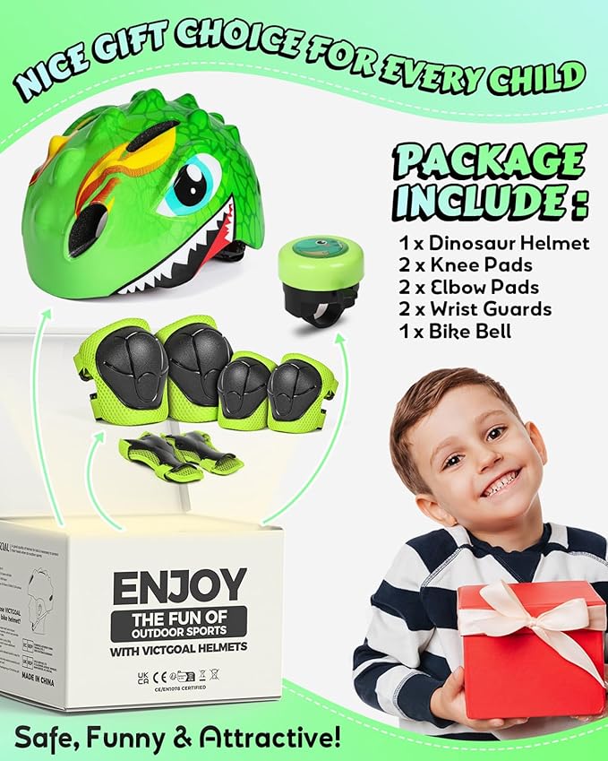 VICTGOAL Toddler Kids Bike Helmet Lightweight 3D Children Bicycle Helmet for Boys and Girls Age 3-8 for Multi-Sport Scooter Cycling Skating