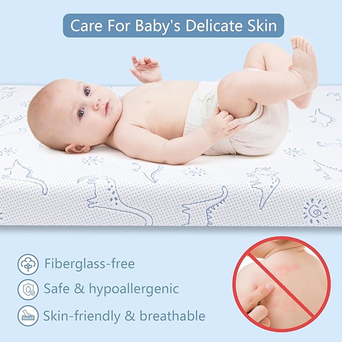 Mochen Pack and Play Mattress 38x26 Breathable Soft Memory Foam for Baby Toddler with Removable Washable Cover Fits Play Pen Playard Pack n Play Mattress