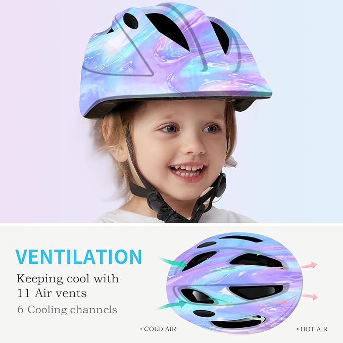 Adjustable Gradient Color Bike Baby/Toddler Helmet 2-4 Years,Safety Lightweight Kids Helmets Ages 1-3-5-8 for Girls Boys,Multi-Sport Infant Helmet for Skating Cycling Scooter