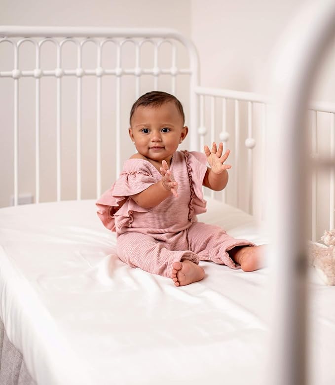 Crib Fitted Sheet by Pure Bamboo, Genuine 100% Organic Viscose Derived from Bamboo, Luxuriously Soft, Ultimate Cooling, Fits Standard Size Crib Mattress (Charcoal)