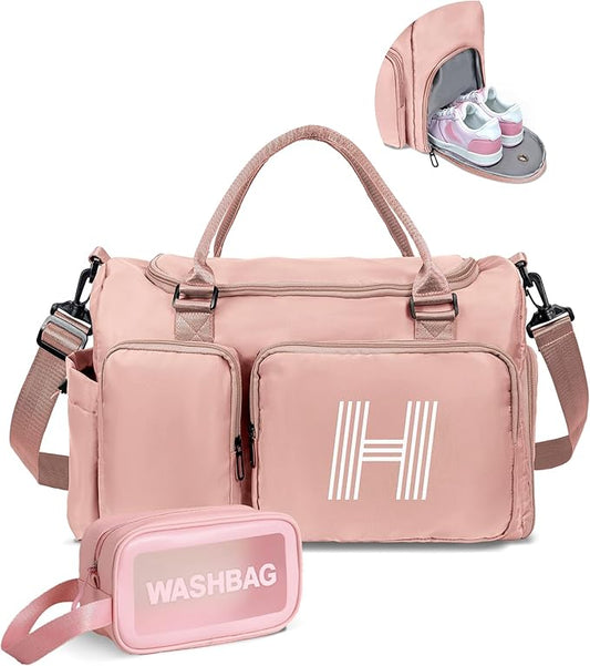 Elilier Girls Gift Bag Teens, Initial Travel Duffel Bag, Personalized Weekender Bag, Monogram Overnight Bag Gift for women,Tween Girls Gifts Daughter Gifts Niece Gifts