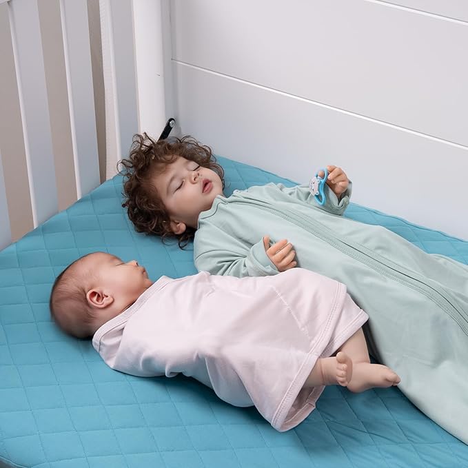 Quilted Crib Mattress Protector (2-Pack), Waterproof Toddler Mattress Pad Cover, Fits Standard Baby Crib Mattress 52x28''