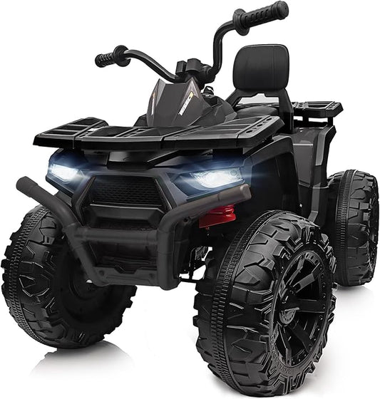Kids ATV 4 Wheeler, 24V Ride On Toys Car for Big Kids with 400W Motor, 2 Seater - Black