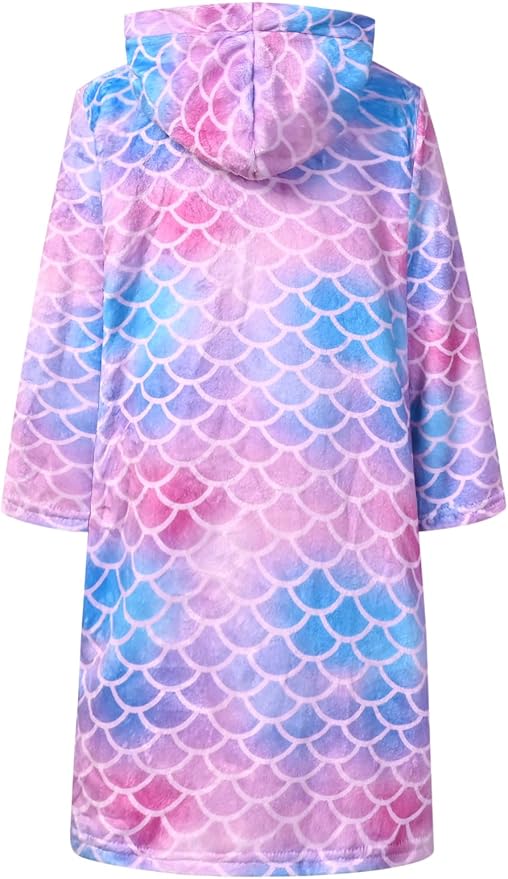 CHILDRENSTAR Girls Robe Kids Bathrobes Plush Soft Fleece Pajamas Sleepwear