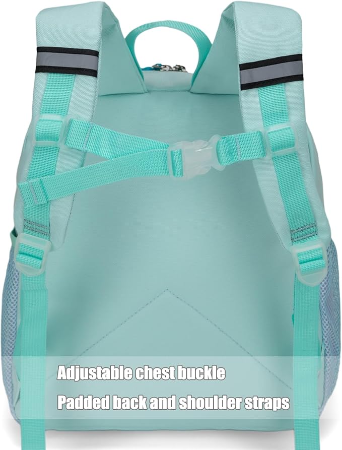 HawLander Little Kids Backpack for Boys or Girls, Toddler School Bag Fits 3 to 6 years old, Light Green, 12 Inch