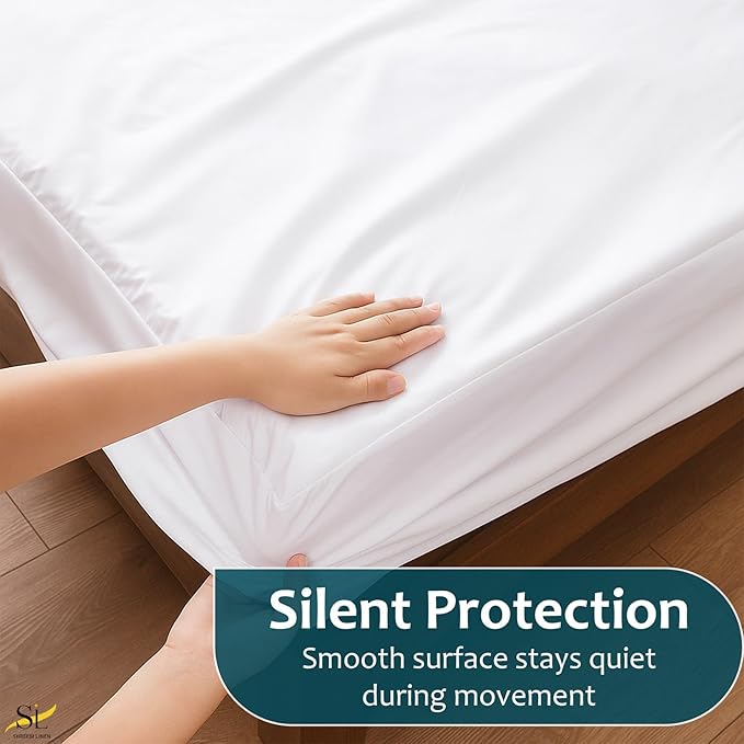 Full Mattress Protector Fitted Sheet Style - Waterproof Vinyl Mattress Cover, Breathable, Bed Wetting & Spill Protection, Fits Mattresses up to 11.5" Deep (White)