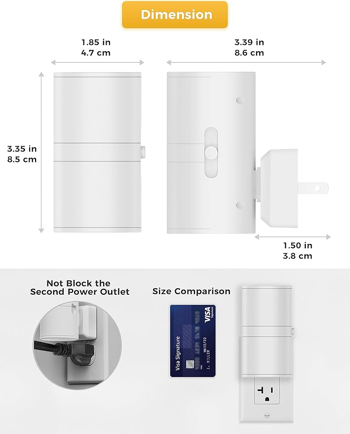 L LOHAS LED 4X Night Light Plug in, LOHAS Modern Night Light with Light Sensor, 0-100LM, Soft White 3000K, Dimmable Night Lights with White Shade for Hallway Bedroom Stairway