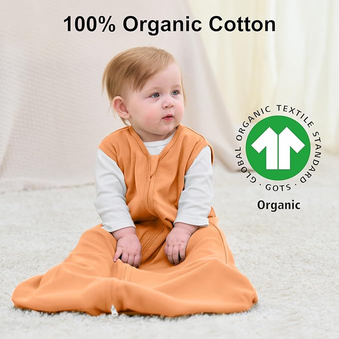 Yoofoss Baby Sleep Sack 6-12 Months Wearable Blanket for Babies 100% Organic Cotton 2-Way Zipper TOG 0.5 Toddler Sleeping Sack 3 Pack, Comfy Lightweight Sleep Sacks